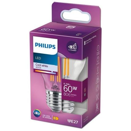 LED Izzó VINTAGE Philips P45 E27/6,5W/230V 4000K