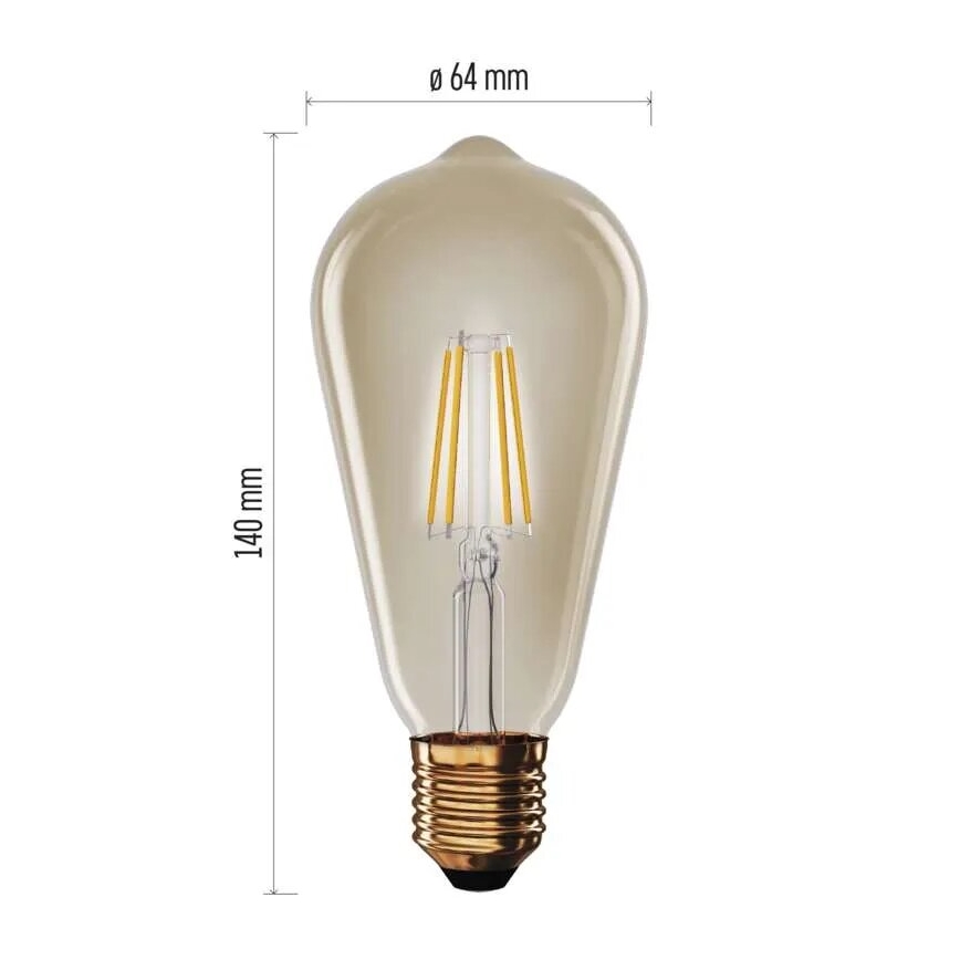 LED Izzó VINTAGE ST64 E27/4,5W/230V 2200K