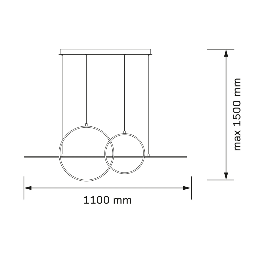LED kábelcsillár LAURA LED/42W/230V arany