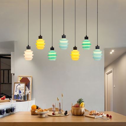 LED kábeles csillár CACTUS 7xLED/2,8W/230V 3000K zöld/sárga/fehér