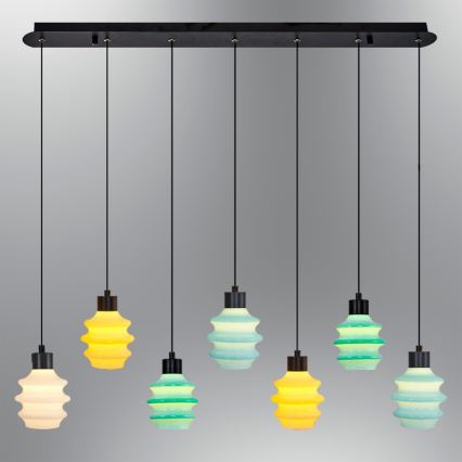 LED kábeles csillár CACTUS 7xLED/2,8W/230V 3000K zöld/sárga/fehér