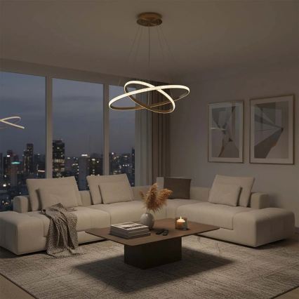 LED kábeles csillár DIANA LED/44W/230V 4000K átm. 59 cm arany