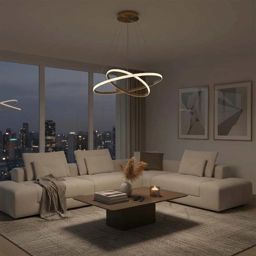 LED kábeles csillár DIANA LED/44W/230V 4000K átm. 59 cm arany