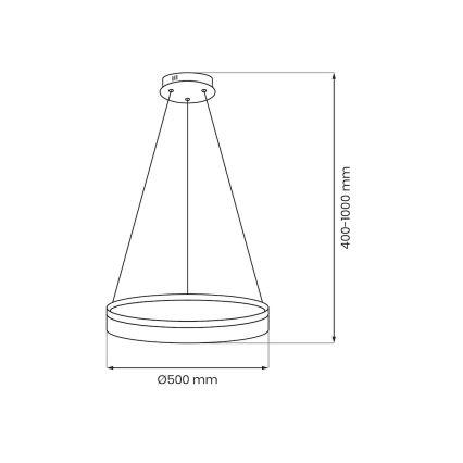 LED kábeles csillár GALA LED/25W/230V átm. 50 cm ezüst