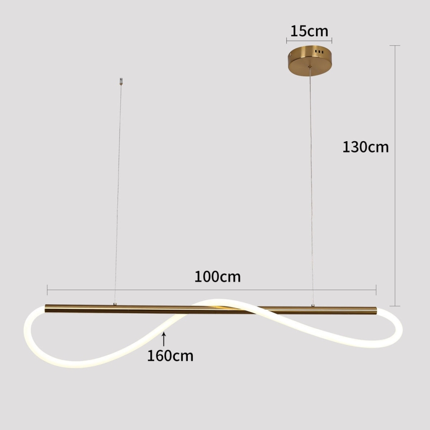 LED kábeles csillár MELECA LED/24W/230V 3000/4000/6000K 100 cm arany
