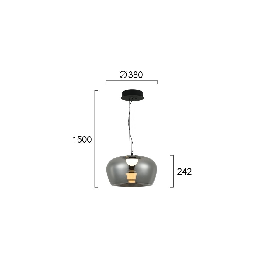 LED kábeles csillár NADIA LED/20W/230V füstszínű/fekete