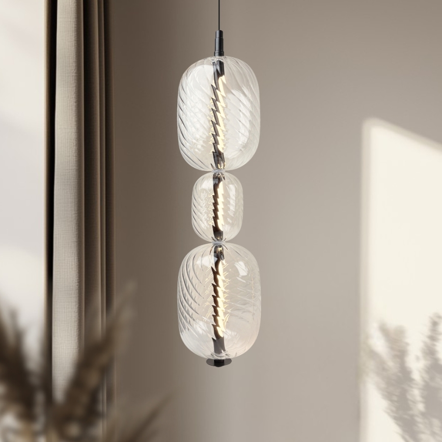 LED kábeles csillár PLAYA LED/12W/230V fekete