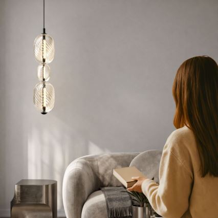 LED kábeles csillár PLAYA LED/12W/230V fekete
