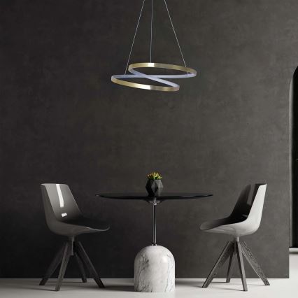 LED kábeles csillár ZEFIRA, 40 W, 230 V, 4000 K, Ø 50 cm, arany
