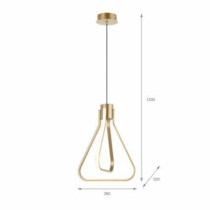 LED kábeles csillár ZING LED/19W/230V aranyszínű