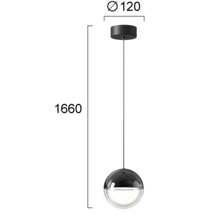 LED kábeles függőlámpa ZIREA LED/7W/230V fekete