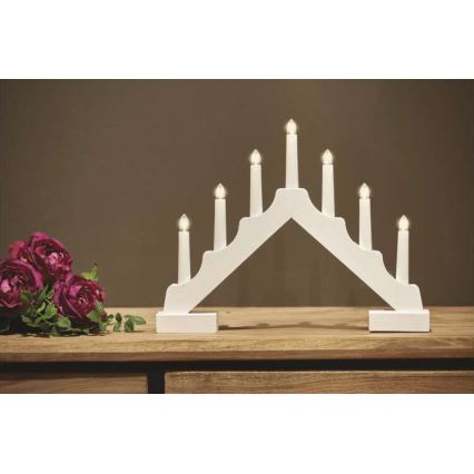 LED Karáconyi gyertyatartó 7xLED/2xAA fehér