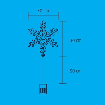 LED Karácsonyi ablakdísz 16xLED/3xAA meleg fehér