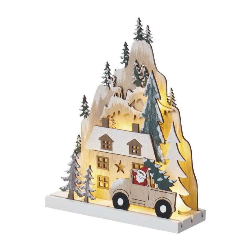 LED Karácsonyi dekoráció 10xLED/2xAA bézs