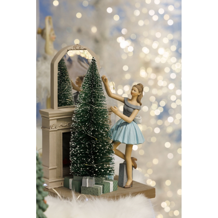 LED karácsonyi dekoráció 10xLED/3xAAA meleg fehér