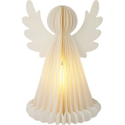 LED karácsonyi dekoráció 12xLED/3xAA 38 cm meleg fehér angyal