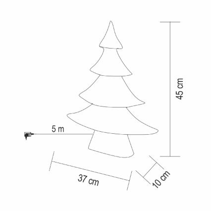 LED karácsonyi dekoráció 160xLED/230V, 45 cm magas karácsonyfa, meleg fehér