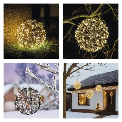 LED karácsonyi dekoráció, 200 LED, 230 V, átm. 20 cm