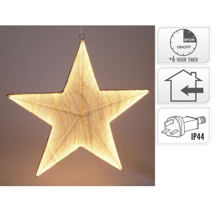 LED karácsonyi dekoráció 248xLED/6W/230V 59 cm meleg fehér csillag/arany