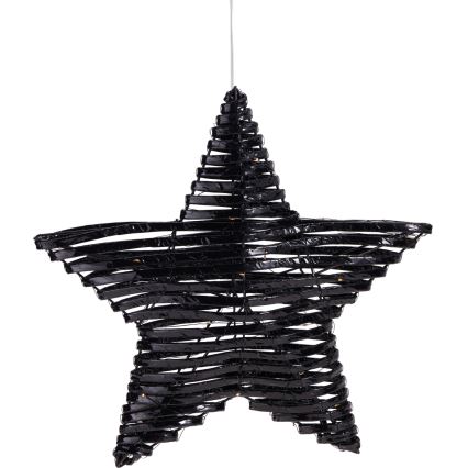 LED karácsonyi dekoráció 30xLED/3xAA 40 cm meleg fehér csillag/fekete