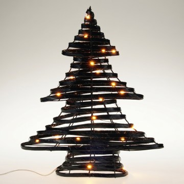 LED karácsonyi dekoráció 30xLED/3xAA 40 cm meleg fehér karácsonyfa/fekete