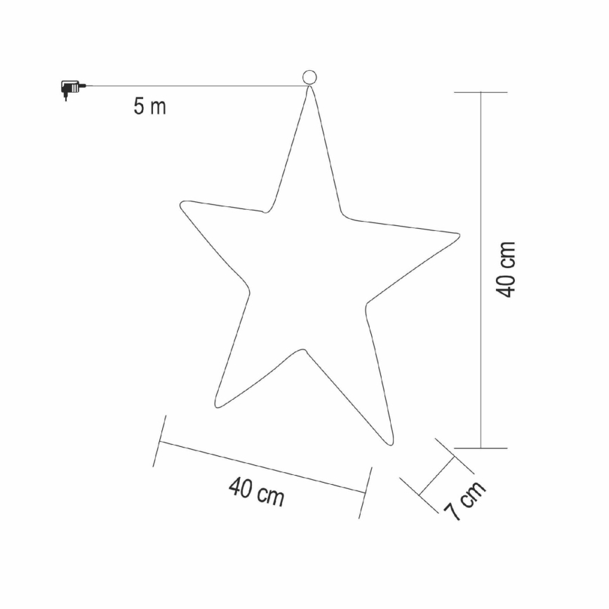 LED karácsonyi dekoráció 320xLED/230V 45 cm csillag meleg fehér