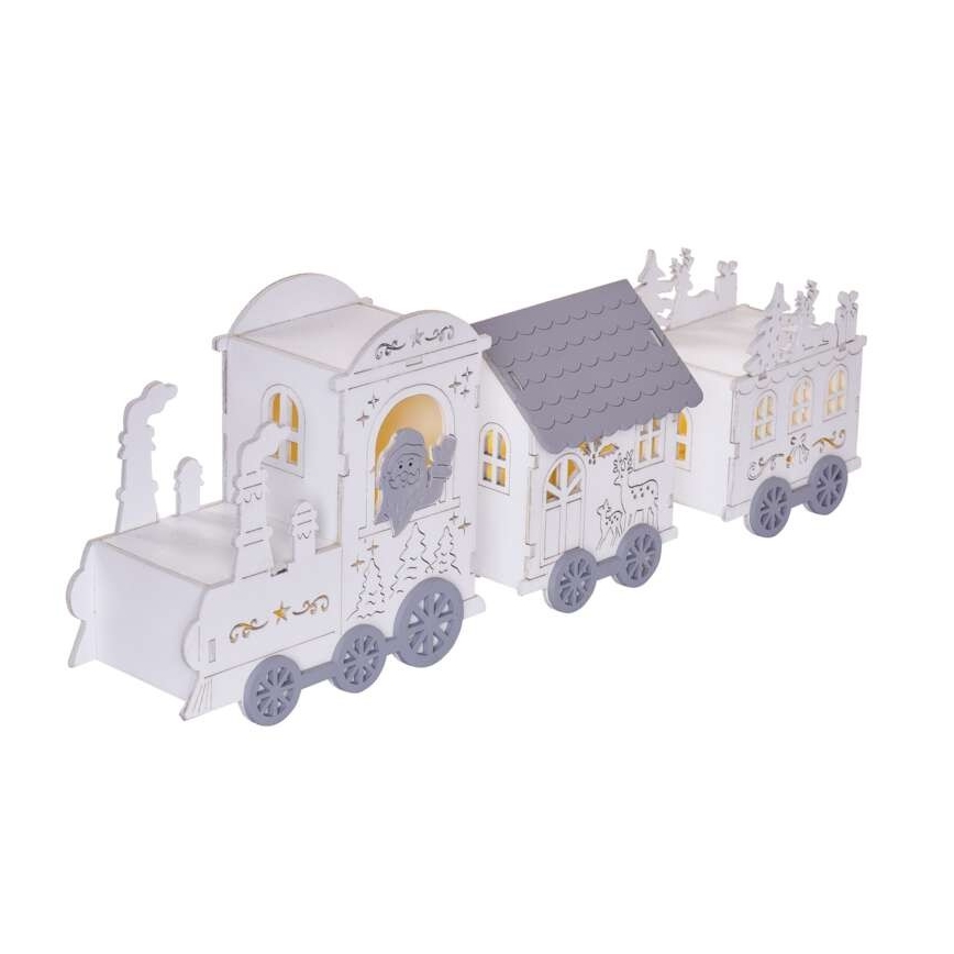 LED Karácsonyi dekoráció 3xLED/2xAA szürke