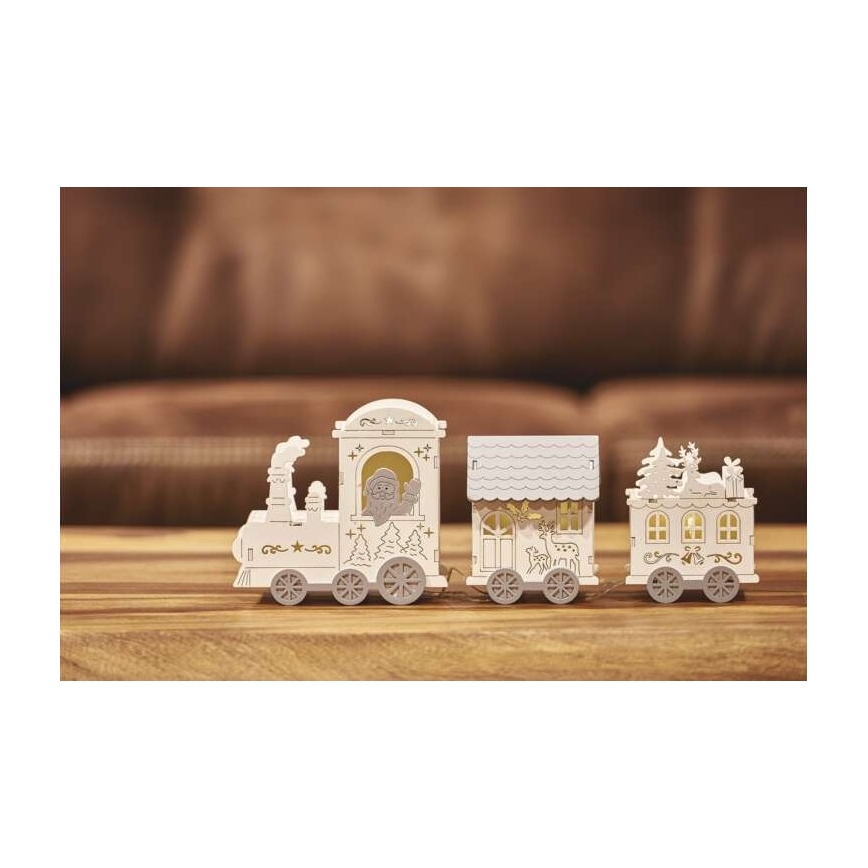 LED Karácsonyi dekoráció 3xLED/2xAA szürke