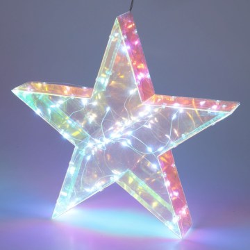 LED karácsonyi dekoráció 50xLED/3xAA 40 cm meleg fehér csillag