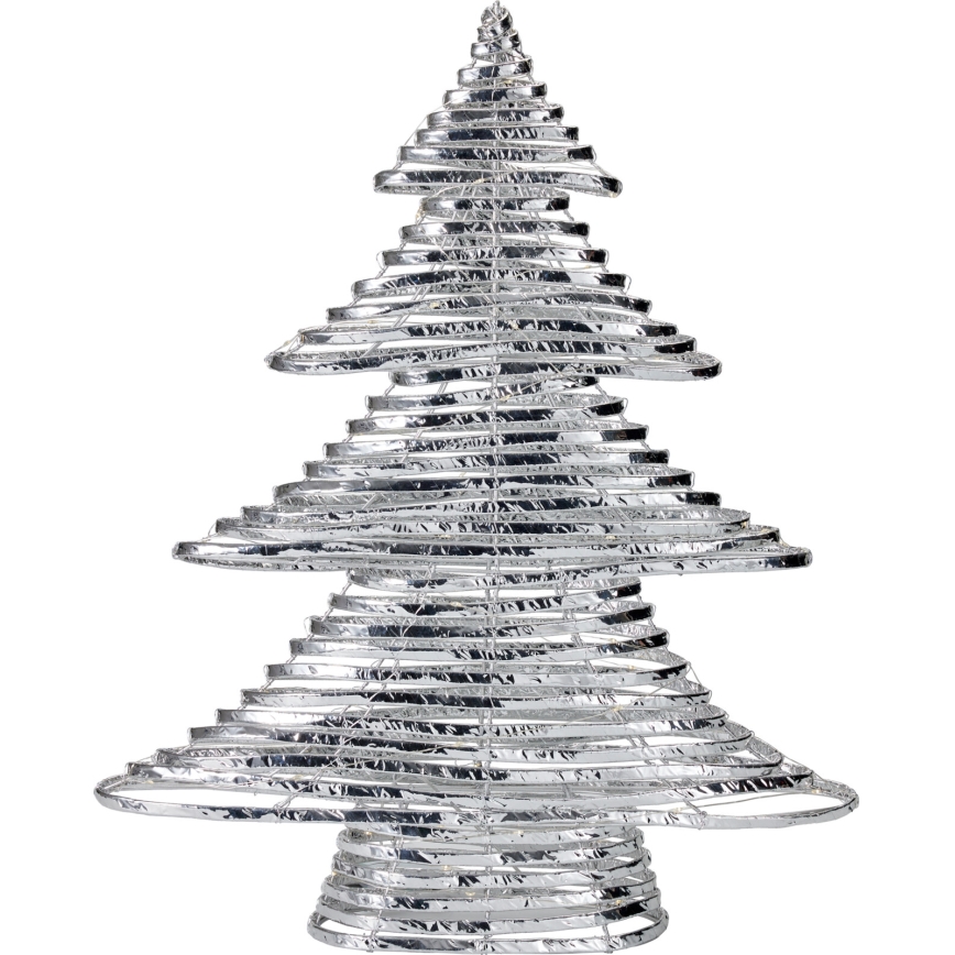 LED karácsonyi dekoráció 60xLED/3xAA 60 cm meleg fehér karácsonyfa/ezüst