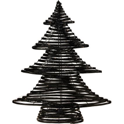 LED karácsonyi dekoráció 60xLED/3xAA 60 cm meleg fehér karácsonyfa/fekete