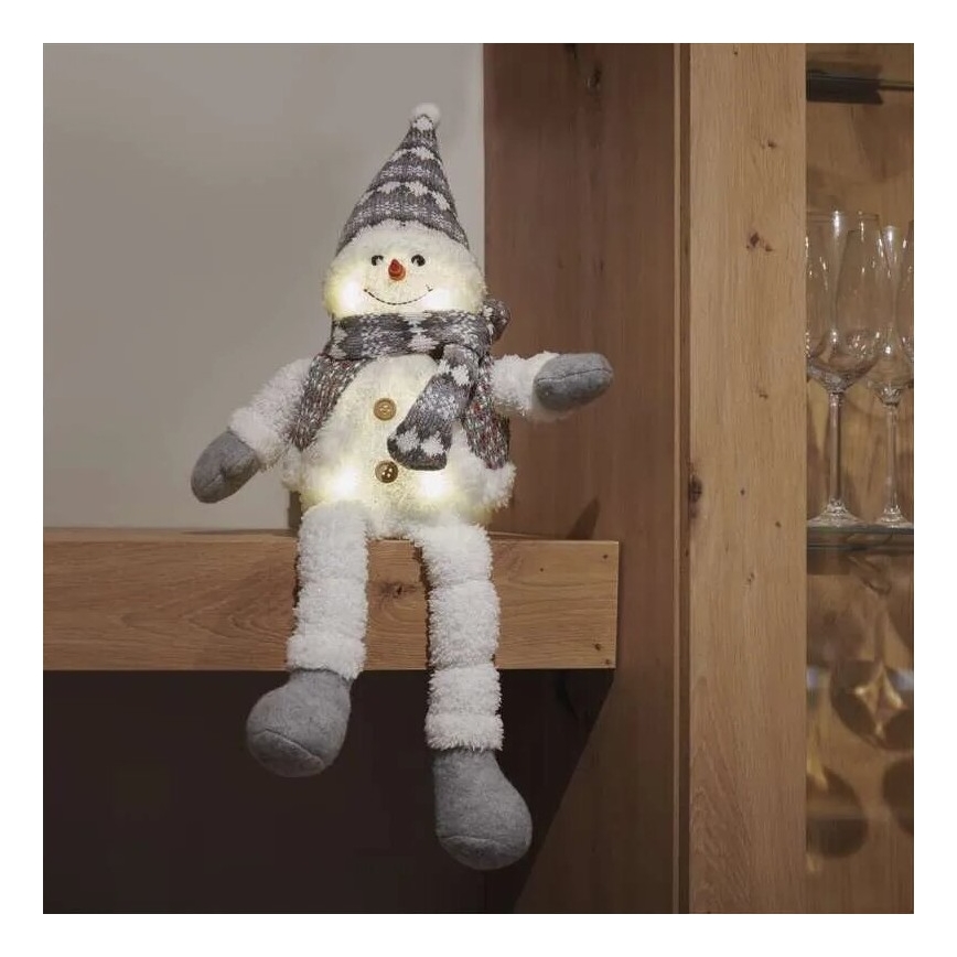 LED karácsonyi dekoráció 6xLED/3xAA hóember