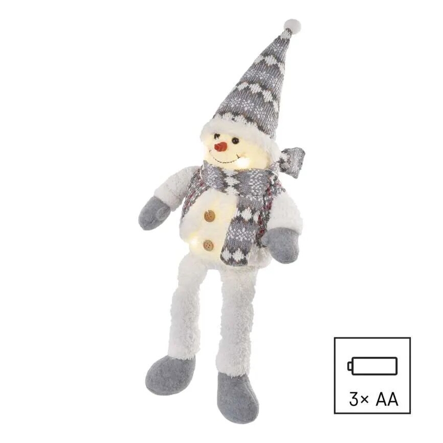 LED karácsonyi dekoráció 6xLED/3xAA hóember