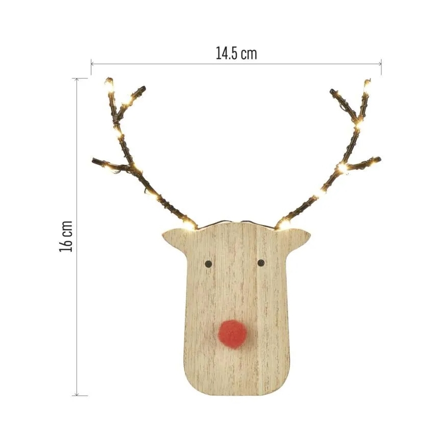 LED karácsonyi dekoráció 8xLED/2xAAA rénszarvas