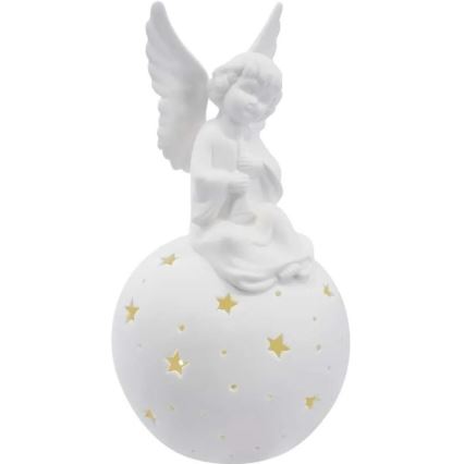 LED karácsonyi dekoráció LED/0,4W/2xAA kerámia angyal