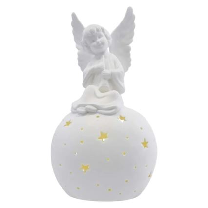 LED karácsonyi dekoráció LED/0,4W/2xAA kerámia angyal