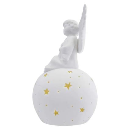 LED karácsonyi dekoráció LED/0,4W/2xAA kerámia angyal