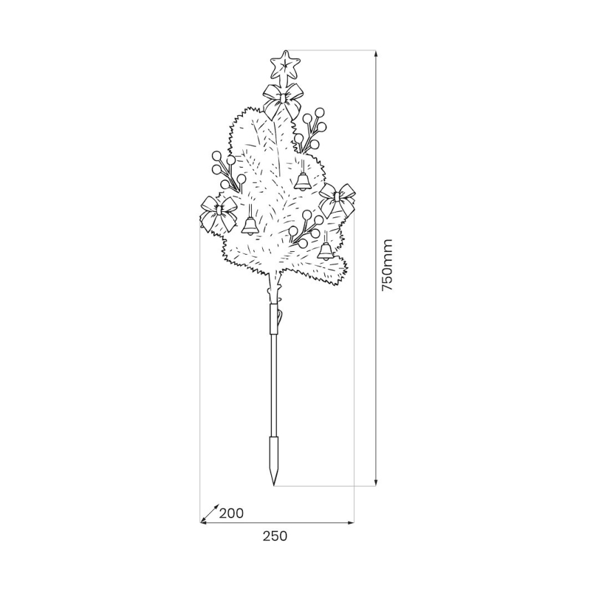LED karácsonyi dekoráció LED/1W/230V 75 cm IP44 fehér