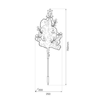 LED karácsonyi dekoráció LED/1W/230V 75 cm IP44 zöld