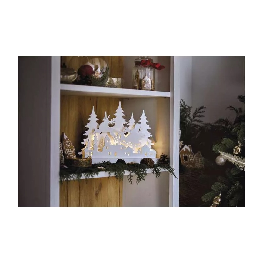 LED Karácsonyi dekoráció LED/2xAA kis falu