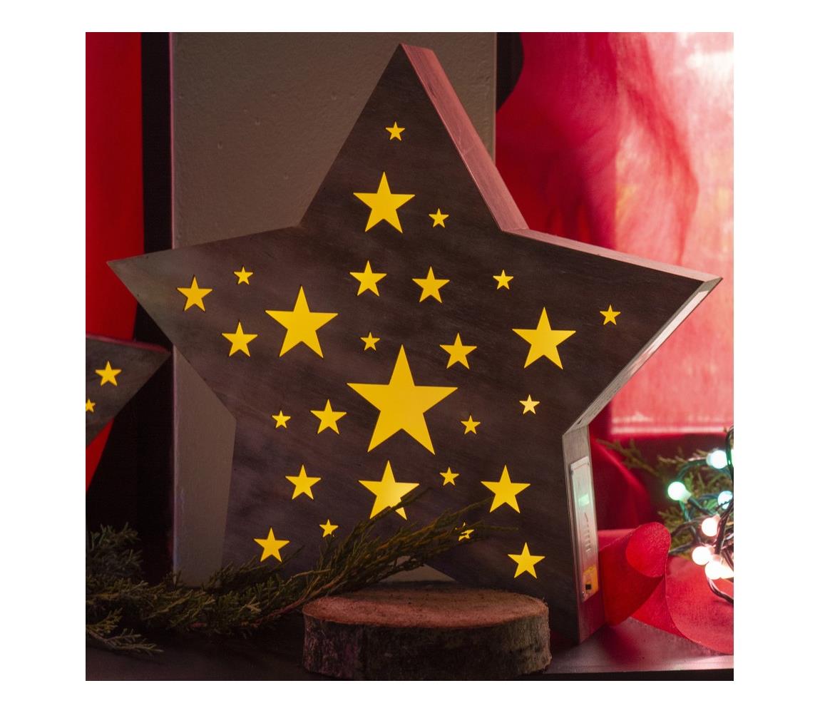 LED Karácsonyi dekoráció LED/2xAAA csillag fa