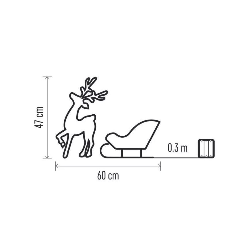 LED Karácsonyi dekoráció LED/3xAA meleg fehér