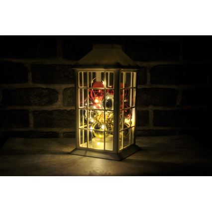 LED Karácsonyi dekoráció LED/3xAAA fehér lámpás gömbökkel