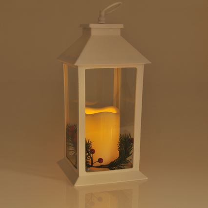 LED karácsonyi dekoráció LED/3xAAA Lámpás fehér gyertya