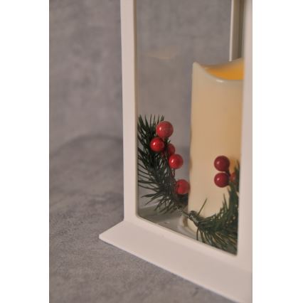 LED karácsonyi dekoráció LED/3xAAA Lámpás fehér gyertya