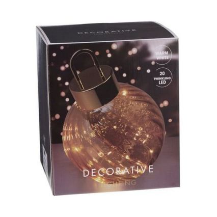 LED karácsonyi dísz 20xLED/3xAAA Ø 20 cm meleg fehér gömb