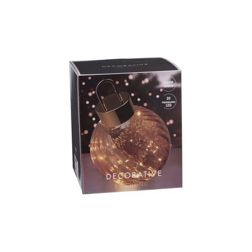 LED karácsonyi dísz 20xLED/3xAAA Ø 20 cm meleg fehér gömb