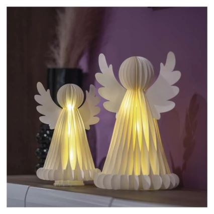 LED karácsonyi dísz 20×LED/6×AA, angyalok