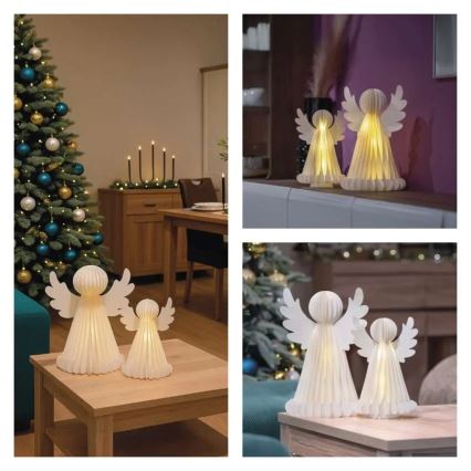 LED karácsonyi dísz 20×LED/6×AA, angyalok