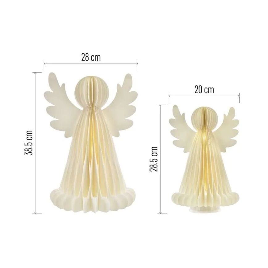 LED karácsonyi dísz 20×LED/6×AA, angyalok